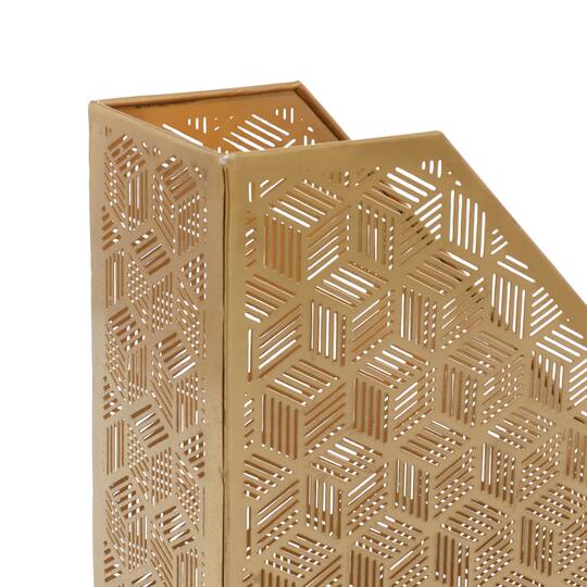 12" Gold Iron Glam Magazine Holder